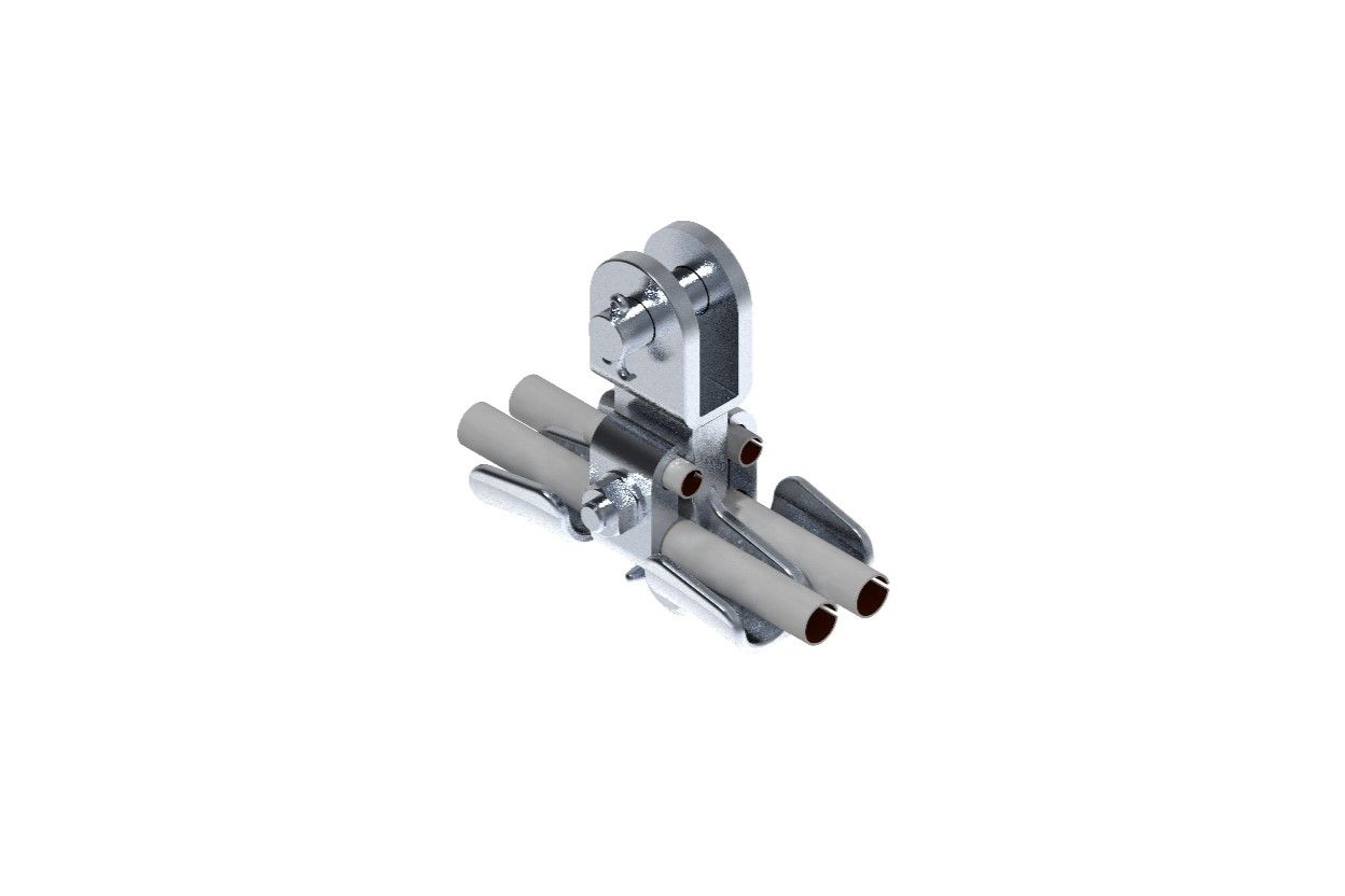 Suspension clamp for 2 wires 50 - 150 mm² with 2 parallel wires 70 mm²