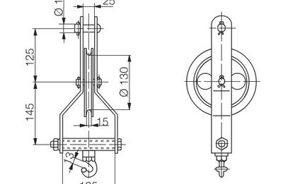 Pulley suspension for double messenger wire