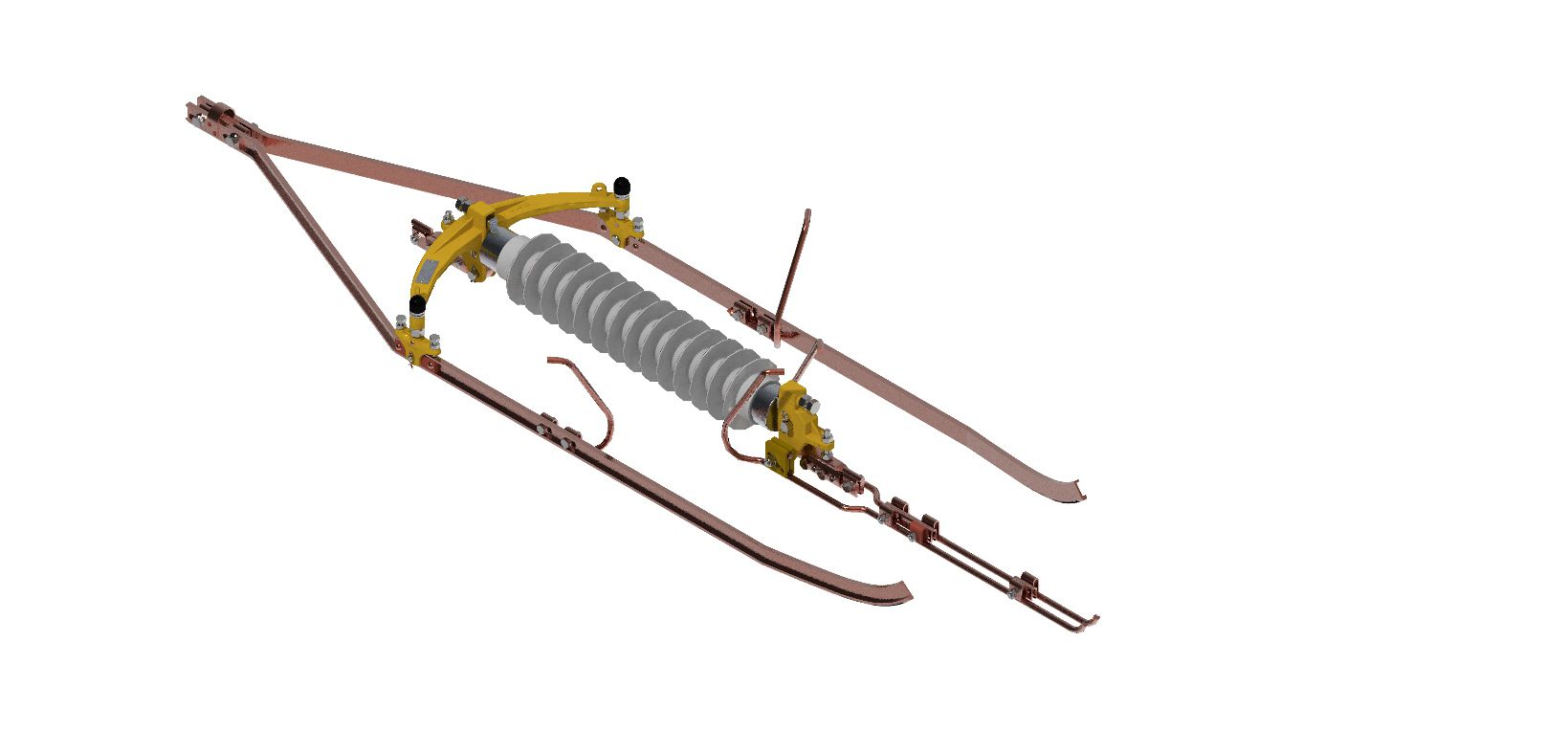 Section insualtor 25 kV with composite insulator with arcing horns