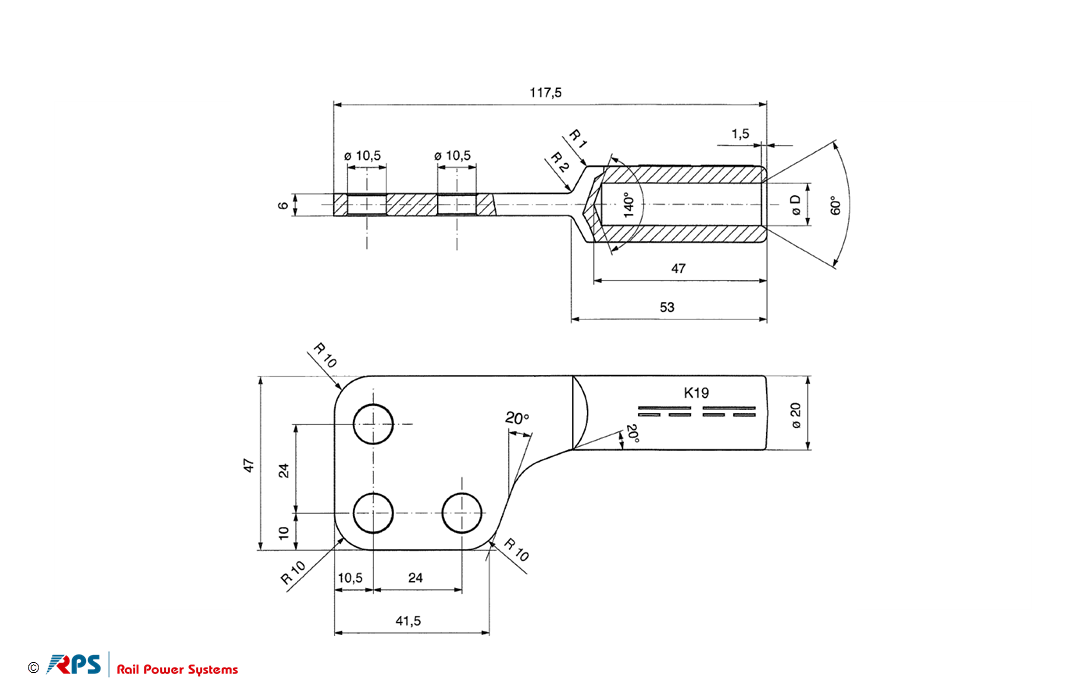 Connection to Compression Cable Lug