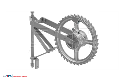 Tensioning wheel assembly, reverse