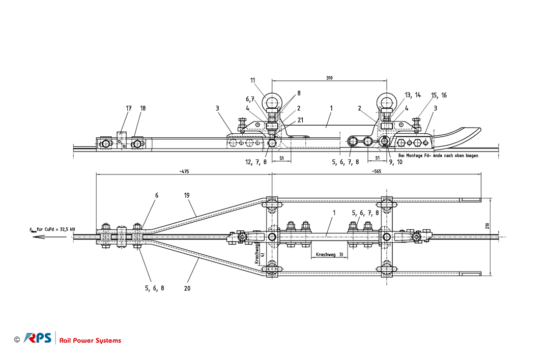 Section insualtor 3 kV with GRP plates