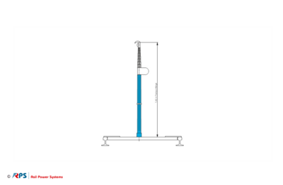 Telescopic height measuring rod with support rail and carrying case